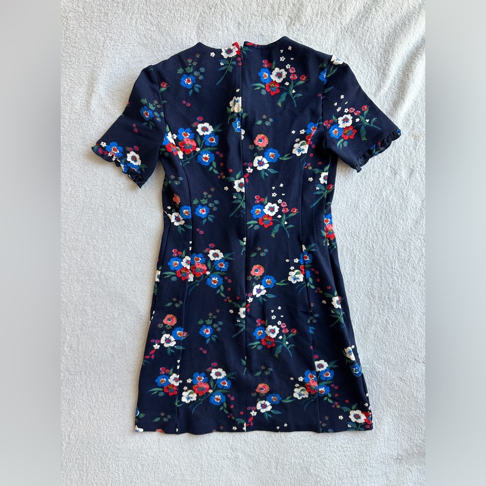 Tory Burch Miranda Short-Sleeve Pansy Bouquet‎ Ponte Shirtdress Small - Picture 4 of 10